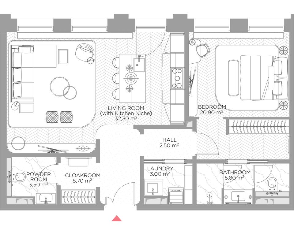 1-BD Apartment Sale, 76.4 sq. m. at Nicole, Nikolskaya Street, 8/1с1, Moscow, Russia #1