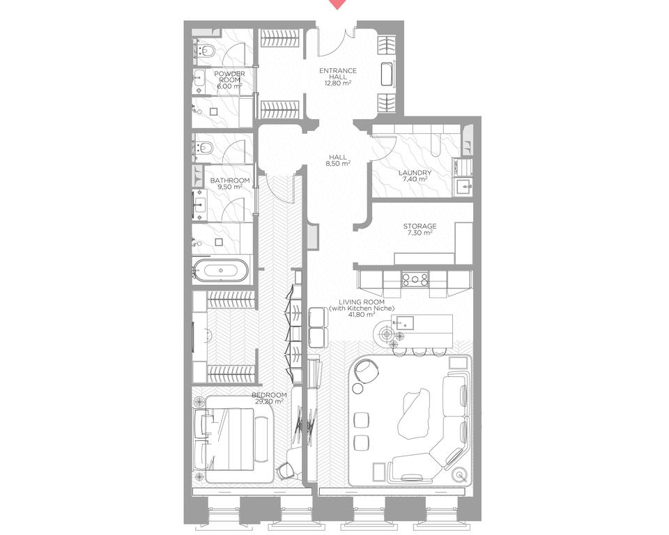 1-BD Apartment Sale, 125.5平方米 at Nicole, Nikolskaya Street, 8/1с1, Moscow, Russia #1
