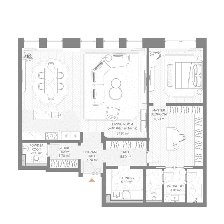1-BD Apartment Sale, 123.1 sq. m. at Nicole, Nikolskaya Street, 8/1с1, Moscow, Russia #1
