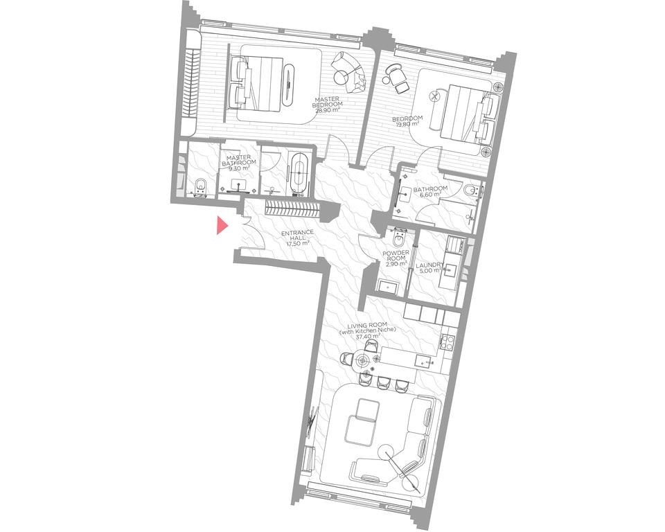 2-BD Apartment Sale, 124.7 sq. m. at Nicole, Nikolskaya Street, 8/1с1, Moscow, Russia #1