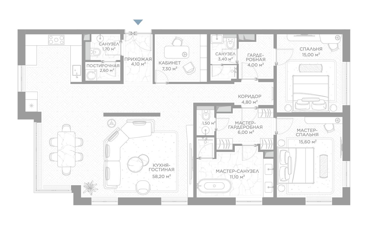 2-BD Apartment Sale, 133.4 sq. m. at Nicole, Nikolskaya Street, 8/1с1, Moscow, Russia #1
