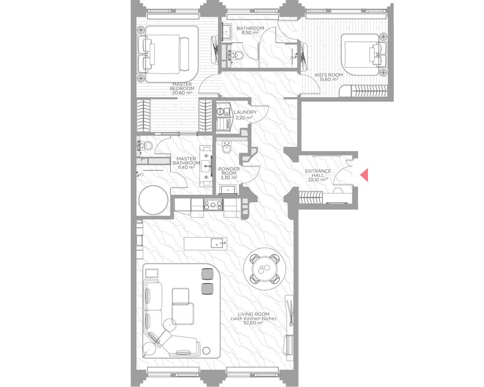 2-BD Apartment Sale, 139.3 sq. m. at Nicole, Nikolskaya Street, 8/1с1, Moscow, Russia #1