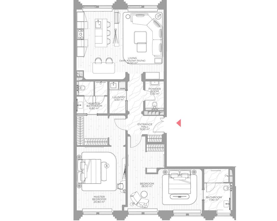 2-BD Apartment Sale, 129.9 sq. m. at Nicole, Nikolskaya Street, 8/1с1, Moscow, Russia #1