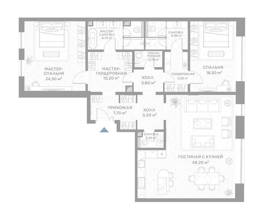 2-BD Apartment Sale, 147.8平方米 at Nicole, Nikolskaya Street, 8/1с1, Moscow, Russia #1