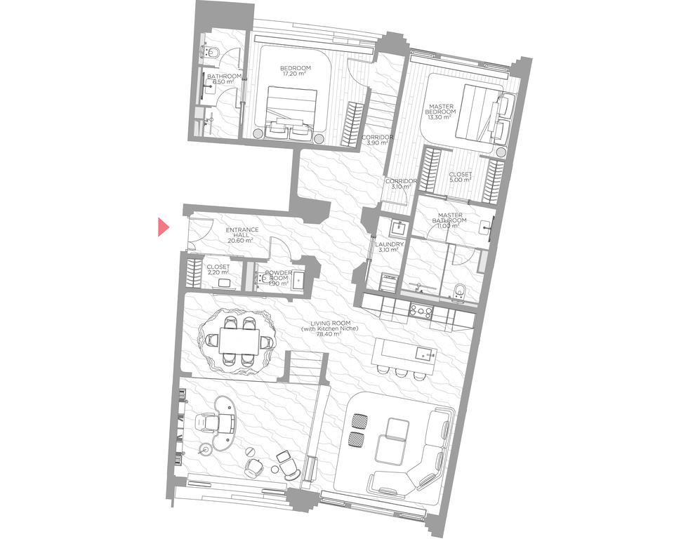 2-BD Apartment Sale, 163.2 sq. m. at Nicole, Nikolskaya Street, 8/1с1, Moscow, Russia #1