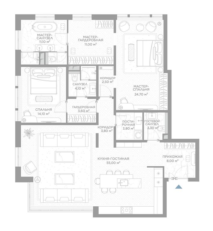 2-BD Apartment Sale, 144.1 sq. m. at Nicole, Nikolskaya Street, 8/1с1, Moscow, Russia #1