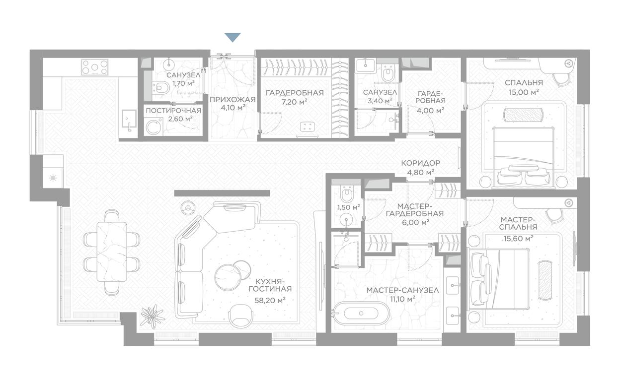 2-BD Apartment Sale, 133.4平方米 at Nicole, Nikolskaya Street, 8/1с1, Moscow, Russia #1
