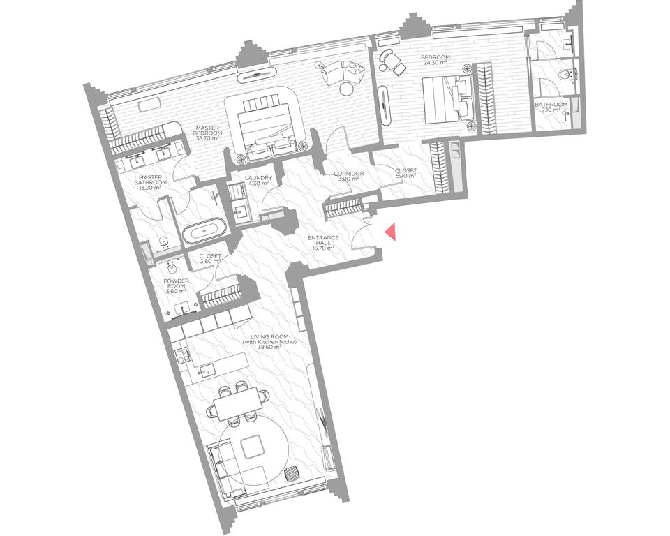 2-BD Apartment Sale, 154.6平方米 at Nicole, Nikolskaya Street, 8/1с1, Moscow, Russia #1
