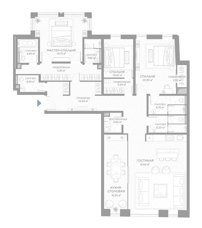 2-BD Apartment Sale, 182.2 sq. m. at Nicole, Nikolskaya Street, 8/1с1, Moscow, Russia #1