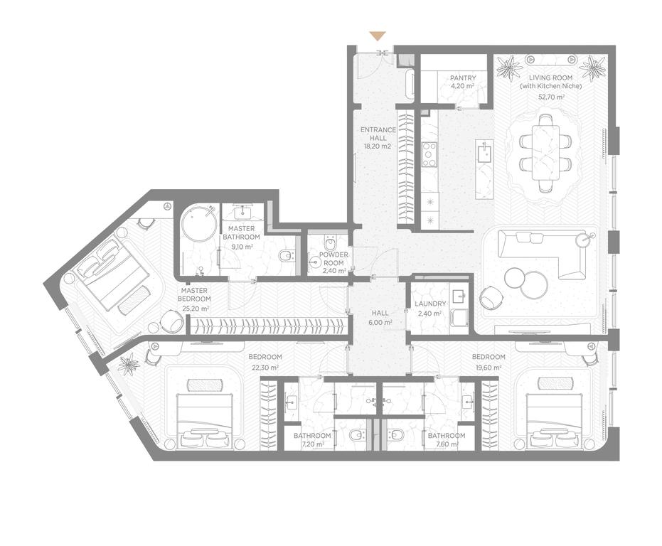 3-BD Apartment Sale, 176.3 sq. m. at Nicole, Nikolskaya Street, 8/1с1, Moscow, Russia #1
