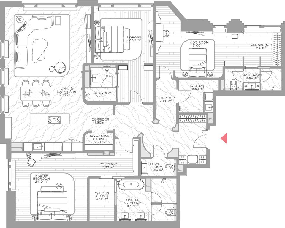 3-BD Apartment Sale, 195.4平方米 at Nicole, Nikolskaya Street, 8/1с1, Moscow, Russia #1