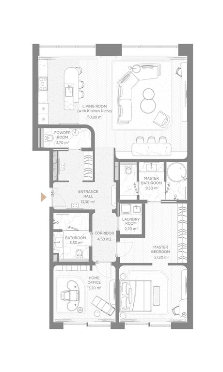 2-BD Apartment Sale, 173.7 sq. m. at Nicole, Nikolskaya Street, 8/1с1, Moscow, Russia #1