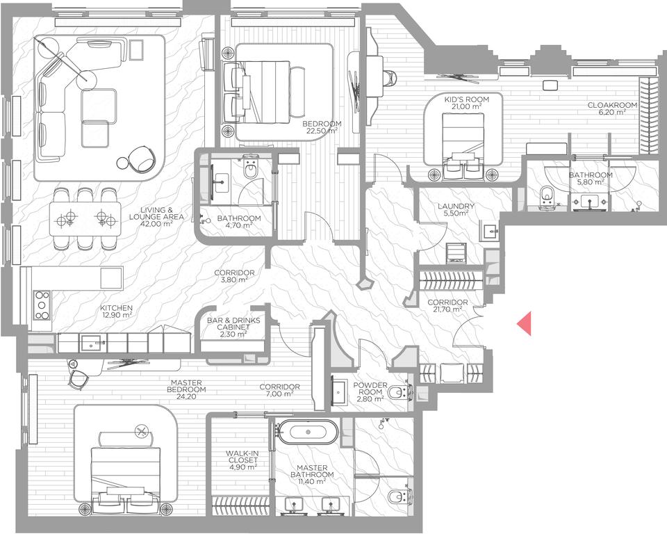 3-BD Apartment Sale, 199.6 sq. m. at Nicole, Nikolskaya Street, 8/1с1, Moscow, Russia #1