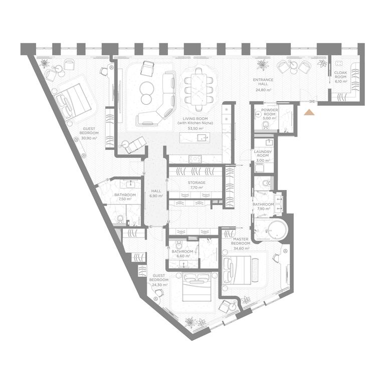 3-BD Apartment Sale, 222.6 sq. m. at Nicole, Nikolskaya Street, 8/1с1, Moscow, Russia #1 3-BD Apartment Sale, 222.6 sq. m. at Nicole, Nikolskaya Street, 8/1с1, Moscow, Russia #1