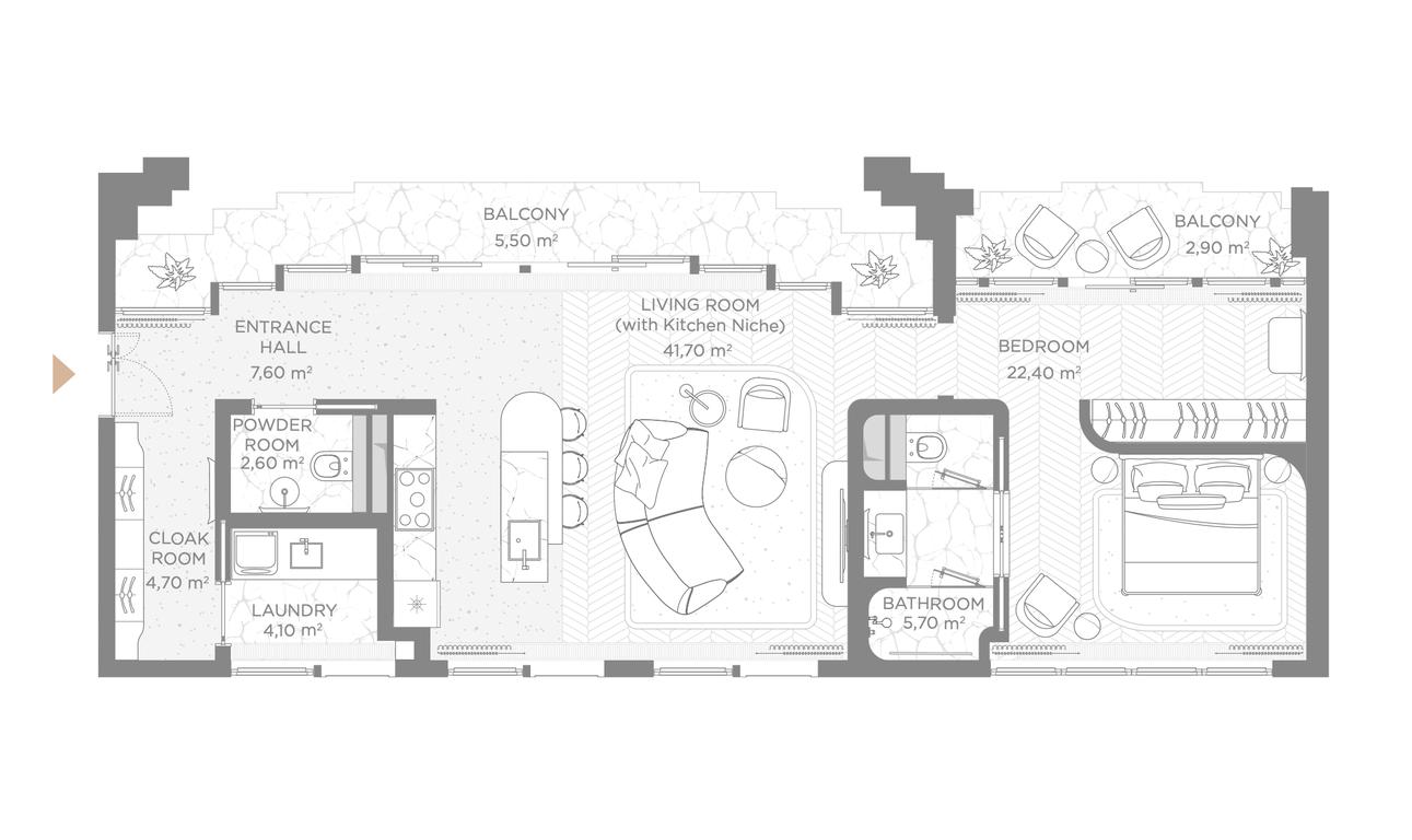 2-BD Apartment Sale, 142平方米 at Nicole, Nikolskaya Street, 8/1с1, Moscow, Russia #1