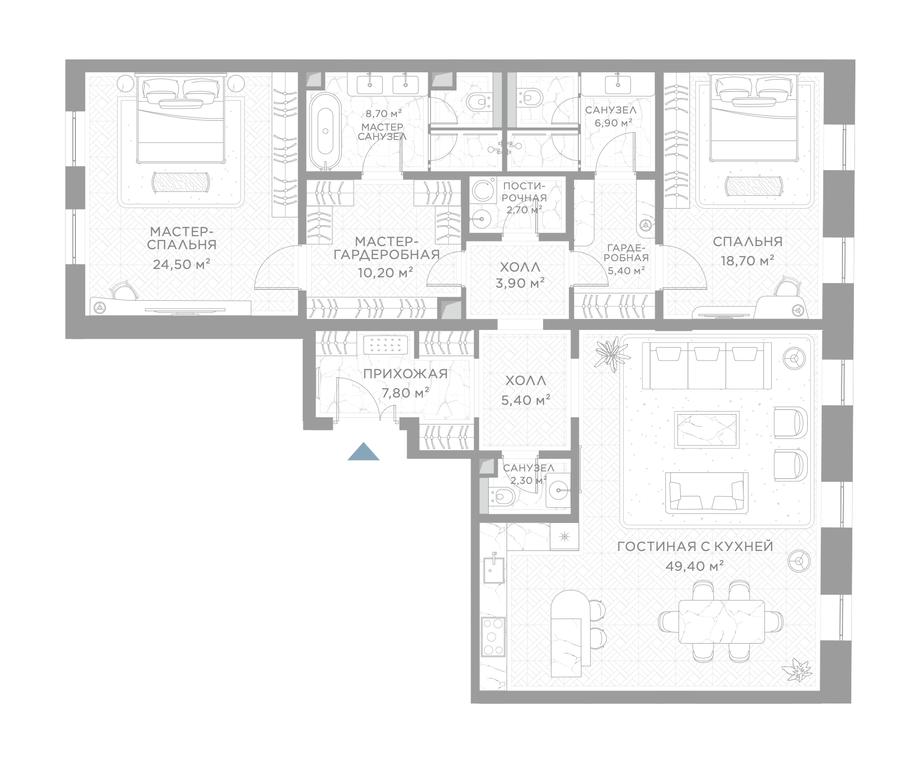 2-BD Apartment Sale, 147平方米 at Nicole, Nikolskaya Street, 8/1с1, Moscow, Russia #1
