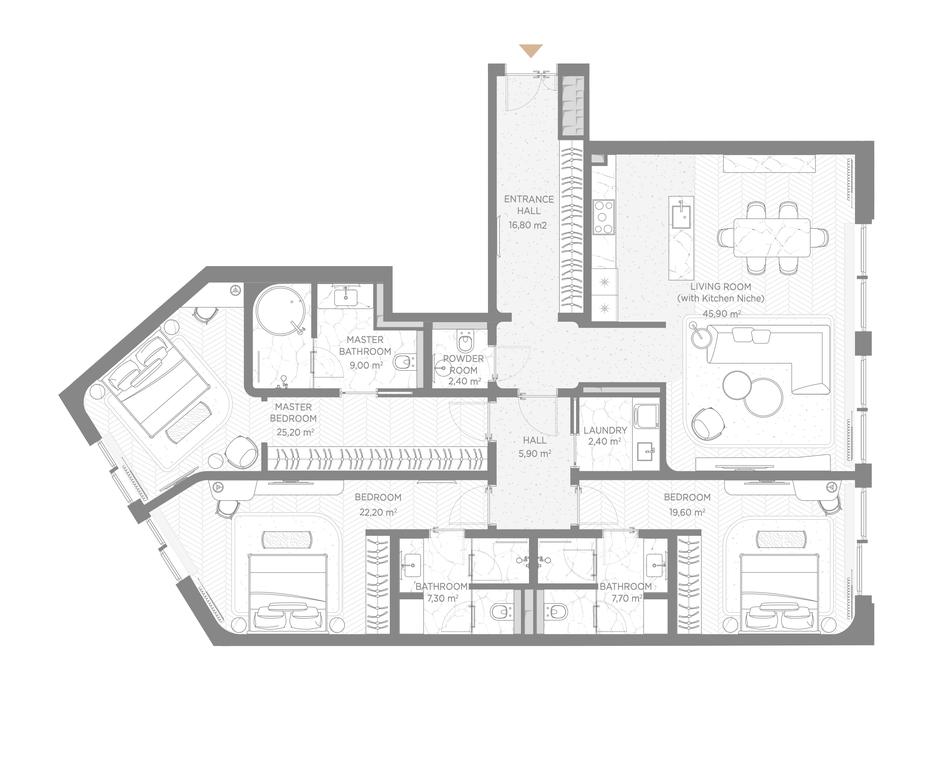3-BD Apartment Sale, 164.1平方米 at Nicole, Nikolskaya Street, 8/1с1, Moscow, Russia #1