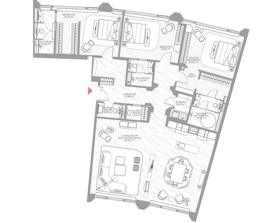 3-BD Apartment Sale, 205.5 sq. m. at Nicole, Nikolskaya Street, 8/1с1, Moscow, Russia #1