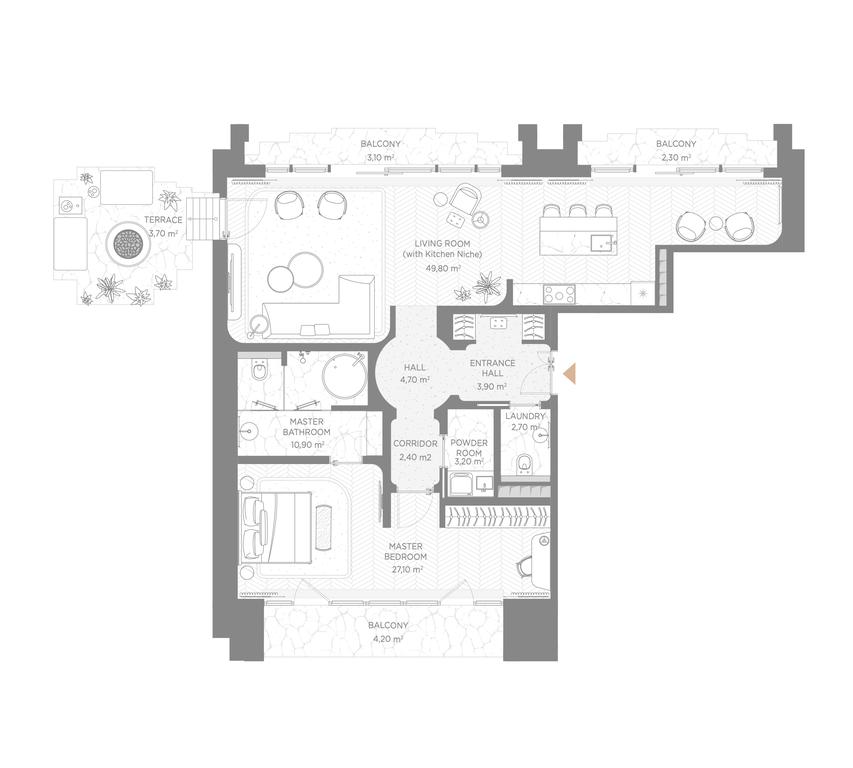 1-BD Apartment Sale, 124.2 sq. m. at Nicole, Nikolskaya Street, 8/1с1, Moscow, Russia #1