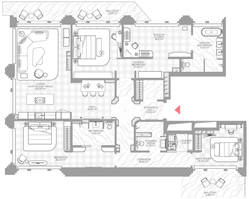 3-BD Apartment Sale, 204.7平方米 at Nicole, Nikolskaya Street, 8/1с1, Moscow, Russia #1