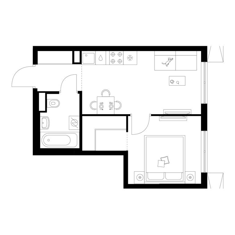 1-BD Apartment Sale, 32.9 sq. m. at Kavkazskiy Bulvar 51, Kavkazsky Boulevard, 51с3, Moscow, Russia #1 1-BD Apartment Sale, 32.9 sq. m. at Kavkazskiy Bulvar 51, Kavkazsky Boulevard, 51с3, Moscow, Russia #1