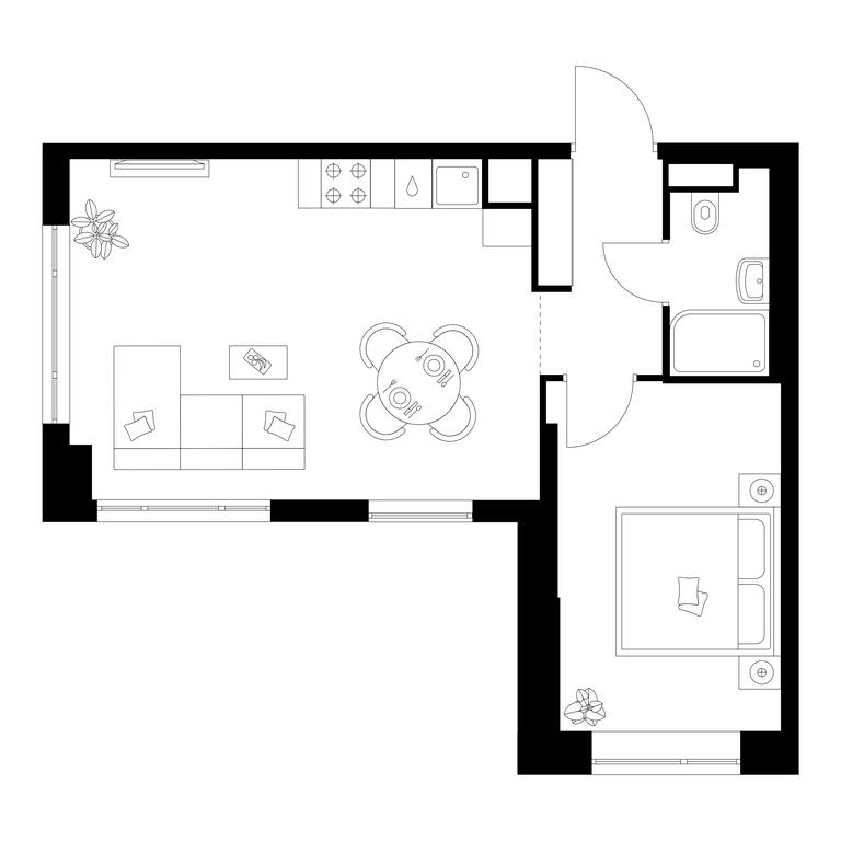 1-BD Apartment Sale, 40.1平方米 at Kavkazskiy Bulvar 51, Kavkazsky Boulevard, 51с3, Moscow, Russia #1 1-BD Apartment Sale, 40.1平方米 at Kavkazskiy Bulvar 51, Kavkazsky Boulevard, 51с3, Moscow, Russia #1