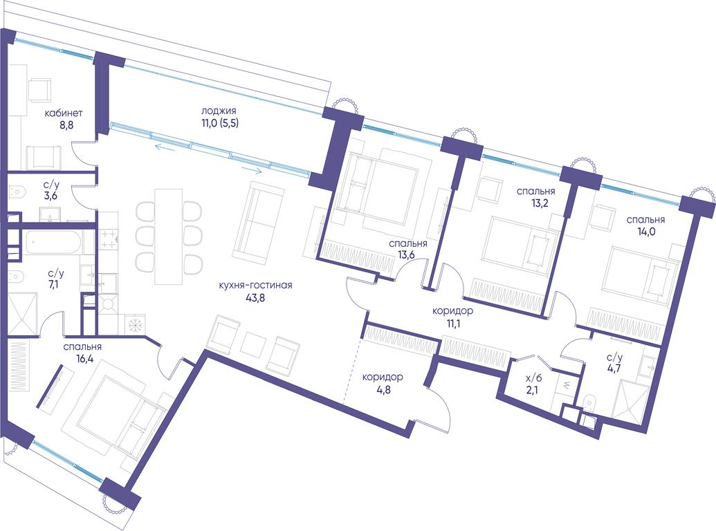 5-BD Apartment Sale, 148.7 sq. m. at Ostrov, Nizhnye Mnyovniki Street, 37Ас4, Moscow, Russia #1 5-BD Apartment Sale, 148.7 sq. m. at Ostrov, Nizhnye Mnyovniki Street, 37Ас4, Moscow, Russia #1