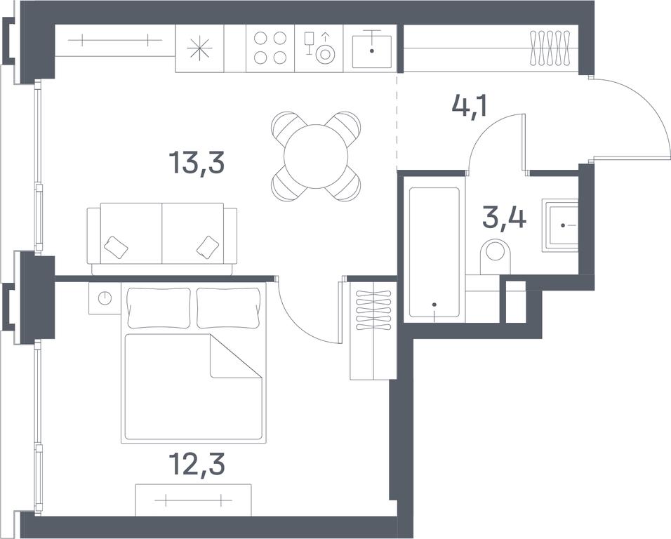 1-BD Apartment Sale, 33.1 sq. m. at Portland, Yuzhnoportovaya Street, 42с5, Moscow, Russia #2 1-BD Apartment Sale, 33.1 sq. m. at Portland, Yuzhnoportovaya Street, 42с5, Moscow, Russia #2