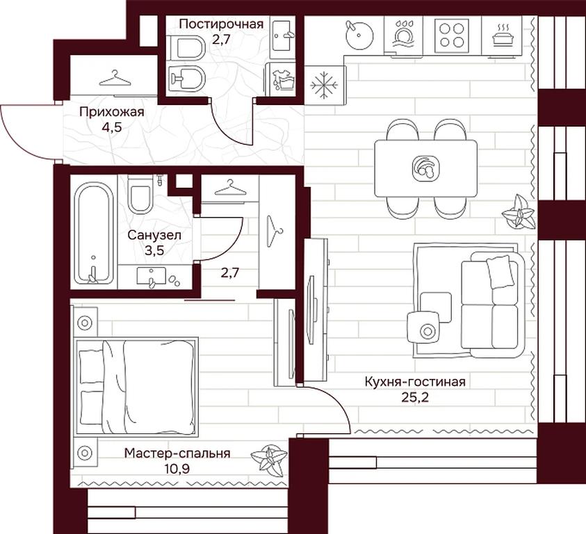 1-BD Apartment Sale, 49平方米 at Dom 7 Danilovskiy, Serpukhovsky Val Street, Moscow, Russia #1 1-BD Apartment Sale, 49平方米 at Dom 7 Danilovskiy, Serpukhovsky Val Street, Moscow, Russia #1