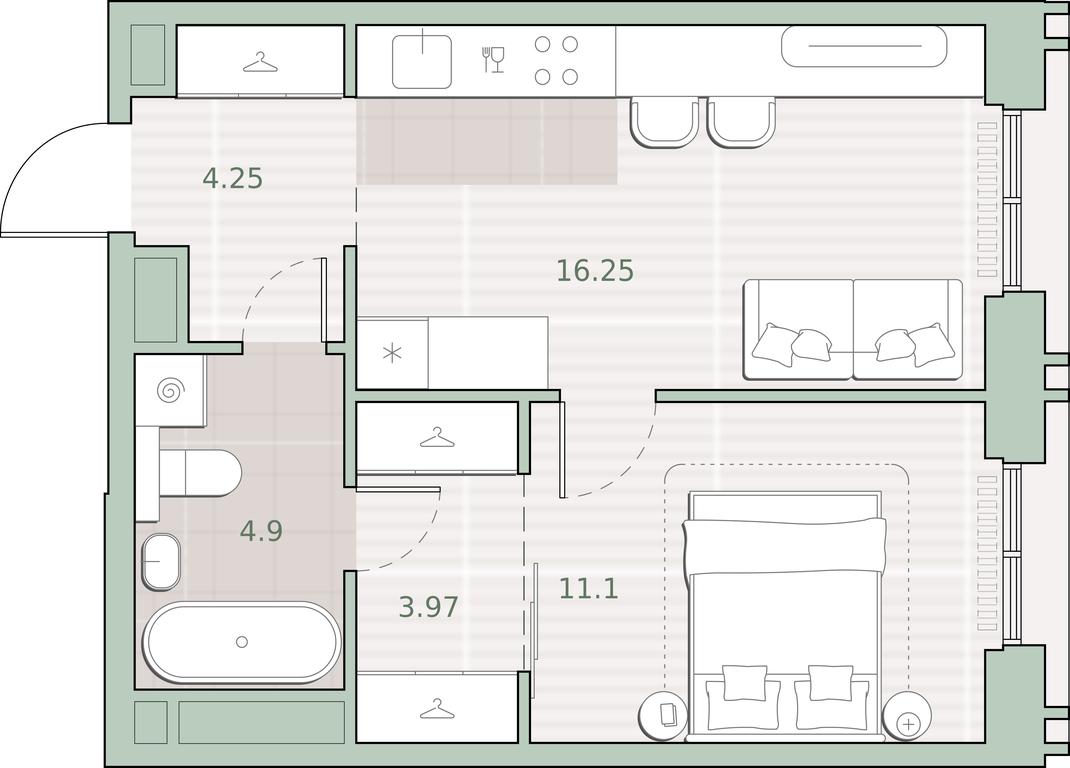 1-BD Apartment Sale, 40.47平方米 at Sreda na Kutuzovskom, Ivana Franko Street, Moscow, Russia #1 1-BD Apartment Sale, 40.47平方米 at Sreda na Kutuzovskom, Ivana Franko Street, Moscow, Russia #1