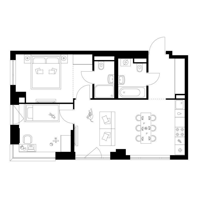 2-BD Apartment Sale, 54.6 sq. m. at Kavkazskiy Bulvar 51, Kavkazsky Boulevard, 51с3, Moscow, Russia #1