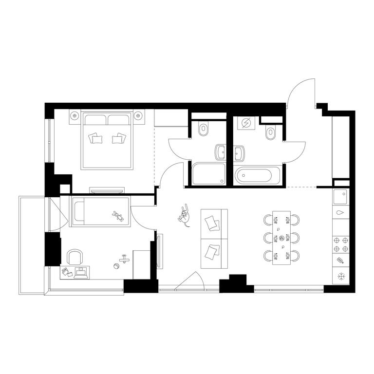 2-BD Apartment Sale, 55.5 sq. m. at Kavkazskiy Bulvar 51, Kavkazsky Boulevard, 51с3, Moscow, Russia #1 2-BD Apartment Sale, 55.5 sq. m. at Kavkazskiy Bulvar 51, Kavkazsky Boulevard, 51с3, Moscow, Russia #1