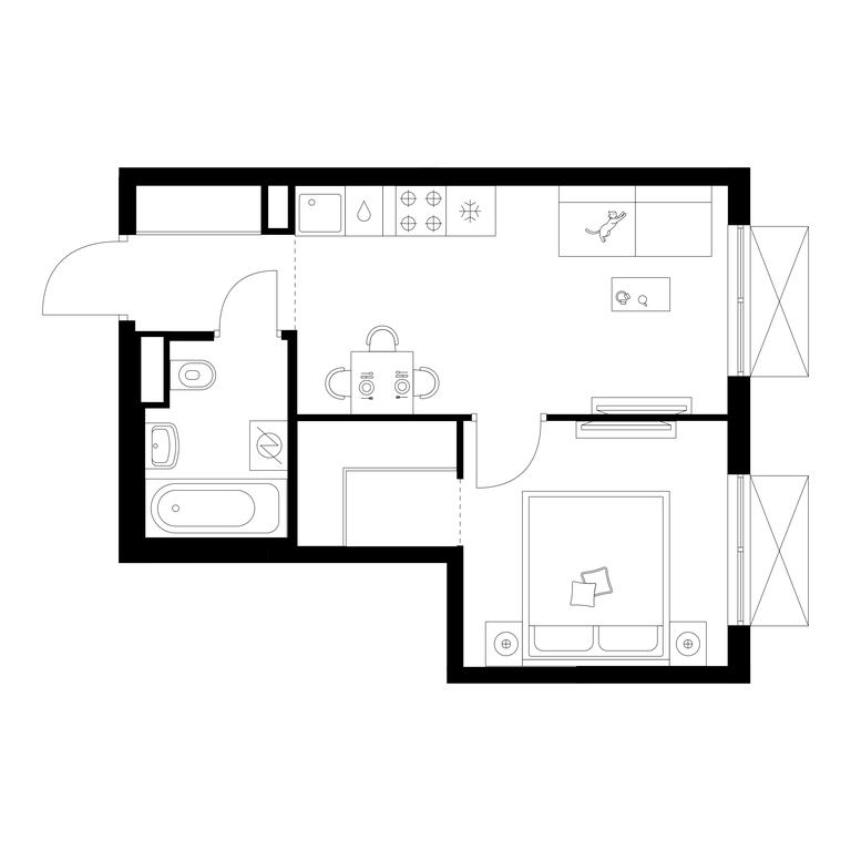 1-BD Apartment Sale, 32.9 sq. m. at Kavkazskiy Bulvar 51, Kavkazsky Boulevard, 51с3, Moscow, Russia #1
