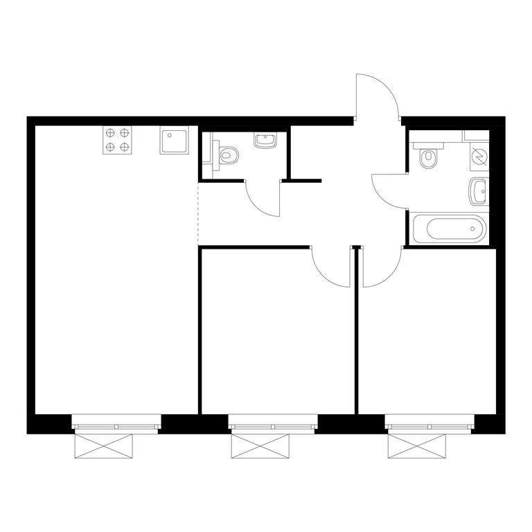 2-BD Apartment Sale, 56.3平方米 at Liublinskiy Park, Lyublinskaya Street, 78к2, Moscow, Russia #1 2-BD Apartment Sale, 56.3平方米 at Liublinskiy Park, Lyublinskaya Street, 78к2, Moscow, Russia #1