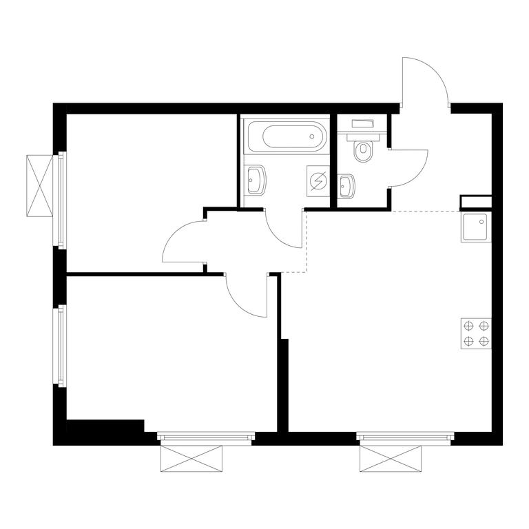 2-BD Apartment Sale, 49.04 sq. m. at Pervyi Dubrovskiy, Novoostapovskaya Street, 1с4, Moscow, Russia #1 2-BD Apartment Sale, 49.04 sq. m. at Pervyi Dubrovskiy, Novoostapovskaya Street, 1с4, Moscow, Russia #1