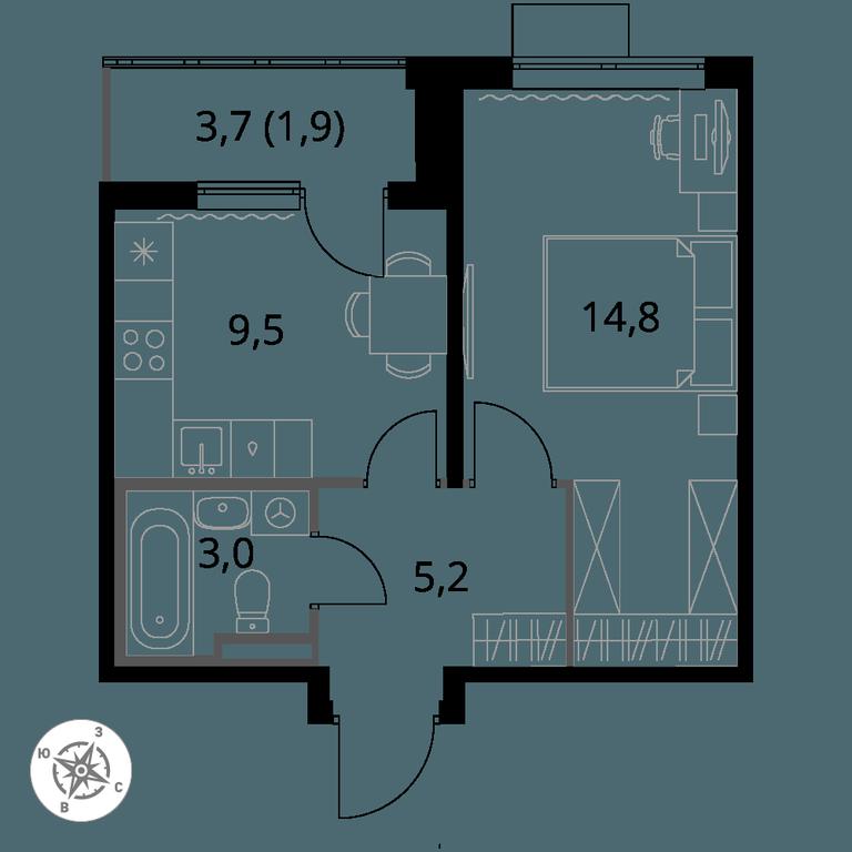 1-BD Apartment Sale, 34.4 sq. m. at Pervy Donskoj, zhiloy mikrorayon Sapronovo, derevnya Sapronovo, Leninskiy City District, Moscow Region, Russia #1 1-BD Apartment Sale, 34.4 sq. m. at Pervy Donskoj, zhiloy mikrorayon Sapronovo, derevnya Sapronovo, Leninskiy City District, Moscow Region, Russia #1