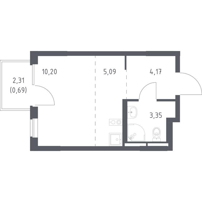 Apartment Sale, 23.5 sq. m. at Mytishchi Park, Silikatnaya ulitsa, 41к3, Mytischi, Moscow Region, Russia #1 Apartment Sale, 23.5 sq. m. at Mytishchi Park, Silikatnaya ulitsa, 41к3, Mytischi, Moscow Region, Russia #1