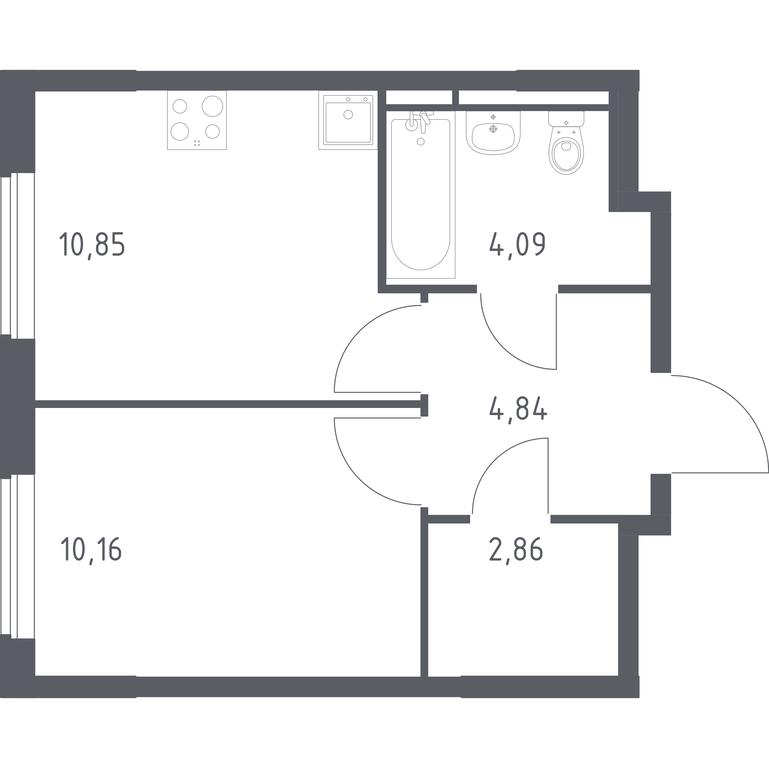Apartment Sale, 32.8 sq. m. at Mytishchi Park, Silikatnaya ulitsa, 41к3, Mytischi, Moscow Region, Russia #1