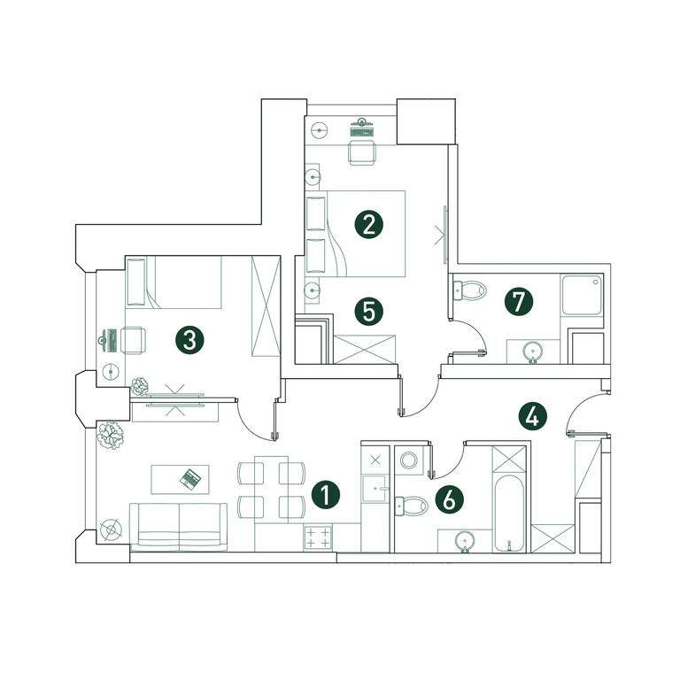 2-BD Apartment Sale, 65.5 sq. m. at Very, Botanicheskaya Street, 29, Moscow, Russia #2 2-BD Apartment Sale, 65.5 sq. m. at Very, Botanicheskaya Street, 29, Moscow, Russia #2