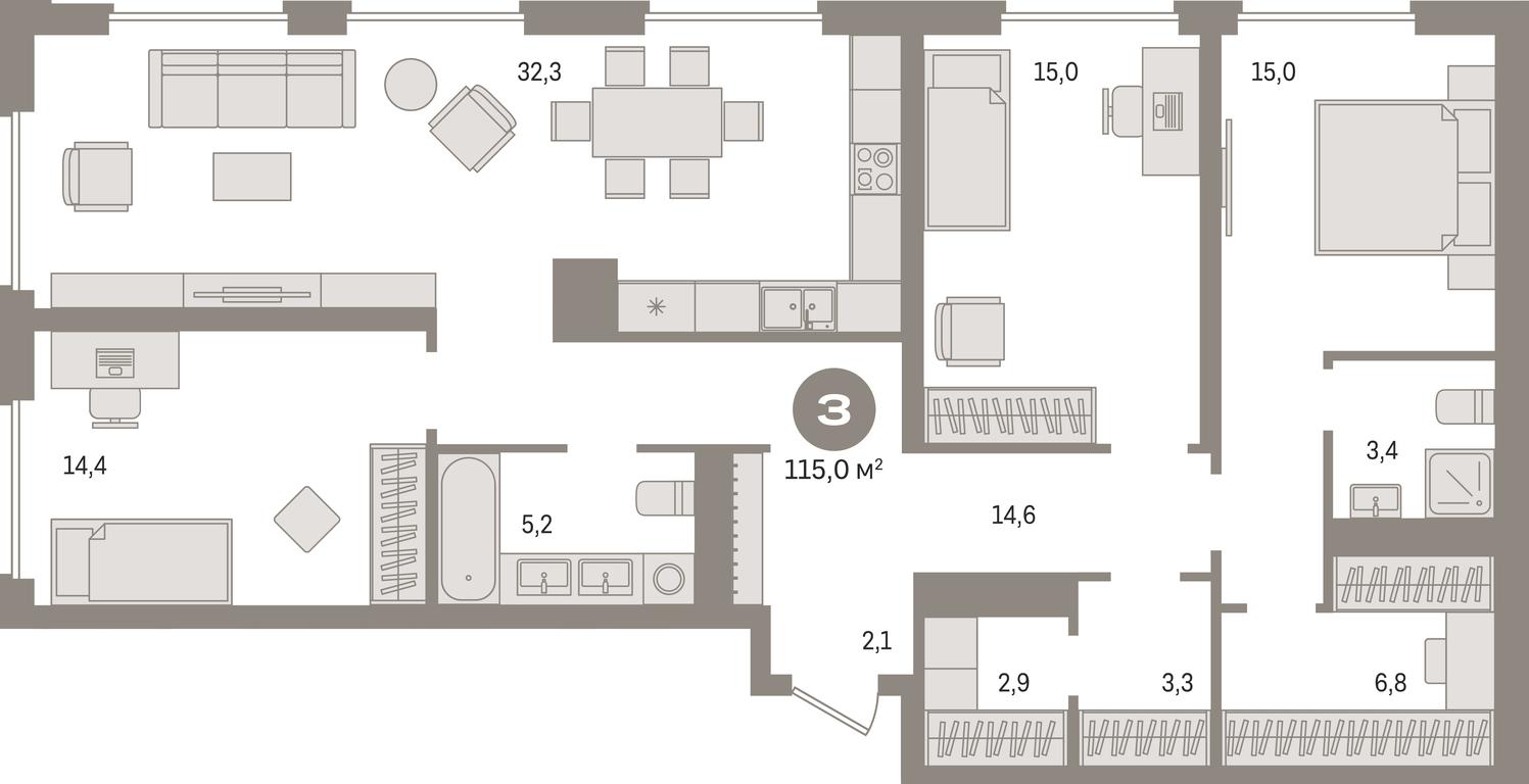 3-BD Apartment Sale, 115.6 sq. m. at Pervy kvartal, Kalinovaya ulitsa, derevnya Sapronovo, Leninskiy City District, Moscow Region, Russia #1 3-BD Apartment Sale, 115.6 sq. m. at Pervy kvartal, Kalinovaya ulitsa, derevnya Sapronovo, Leninskiy City District, Moscow Region, Russia #1