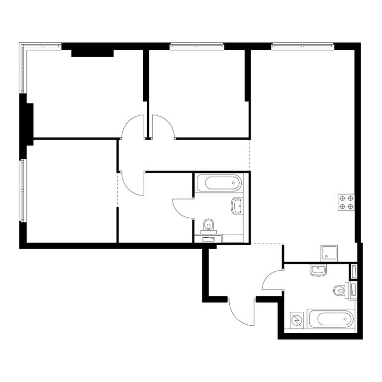 3-BD Apartment Sale, 88.2 sq. m. at Holland Park, Volokolamskoye Highway, 71/13к1, Moscow, Russia #1