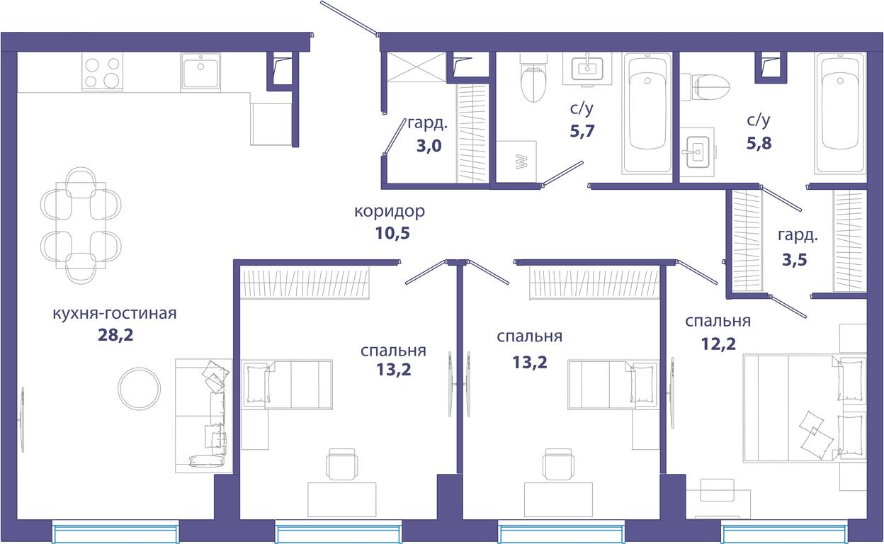 3-BD Apartment Sale, 95.3 sq. m. at Sobytie, Lobachevskogo Street, 124к3, Moscow, Russia #1 3-BD Apartment Sale, 95.3 sq. m. at Sobytie, Lobachevskogo Street, 124к3, Moscow, Russia #1