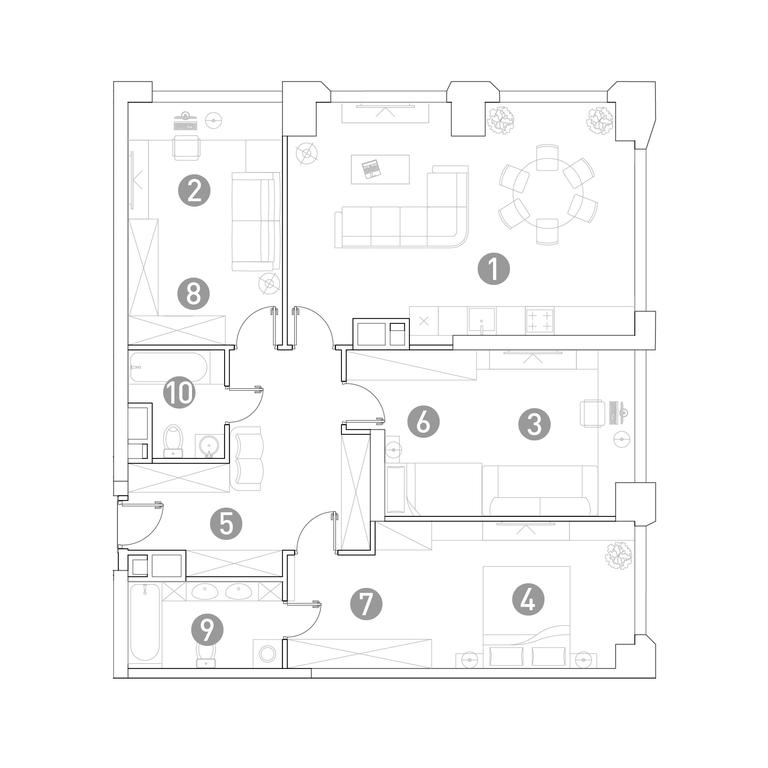 3-BD Apartment Sale, 114.4 sq. m. at Very, Botanicheskaya Street, 29, Moscow, Russia #1