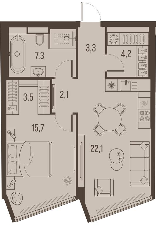 1-BD Apartment Sale, 57.5 sq. m. at High Life, Letnikovskaya Street, 11/10с1, Moscow, Russia #1 1-BD Apartment Sale, 57.5 sq. m. at High Life, Letnikovskaya Street, 11/10с1, Moscow, Russia #1