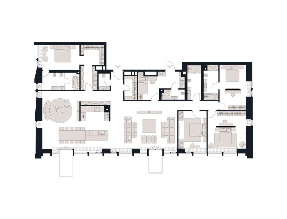4-BD Apartment Sale, 266.3平方米 at Victory Park Residences, Bratyev Fonchenko Street, вл3, Moscow, Russia #1
