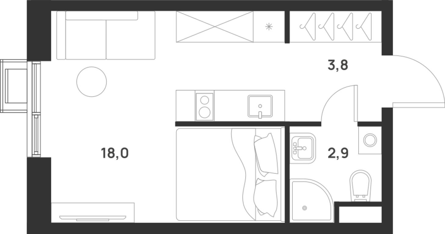 Apartment Sale, 24.7平方米 at Газопровод, Sosenskoye Settlement, Moscow, Russia #1 Apartment Sale, 24.7平方米 at Газопровод, Sosenskoye Settlement, Moscow, Russia #1