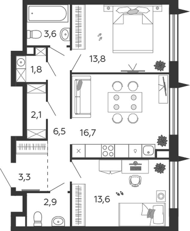 Продажа 2-комн. квартиры, 64,3 м² в ЖК «Шагал (Shagal)», Автозаводская улица, 23, Москва, Россия #1 Продажа 2-комн. квартиры, 64,3 м² в ЖК «Шагал (Shagal)», Автозаводская улица, 23, Москва, Россия #1
