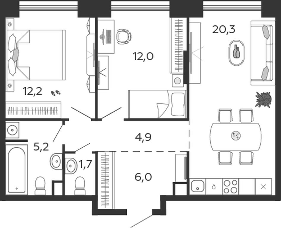 2-BD Apartment Sale, 62.3 sq. m. at Shagal, Автозаводская улица, 23, Москва, Россия #1 2-BD Apartment Sale, 62.3 sq. m. at Shagal, Автозаводская улица, 23, Москва, Россия #1
