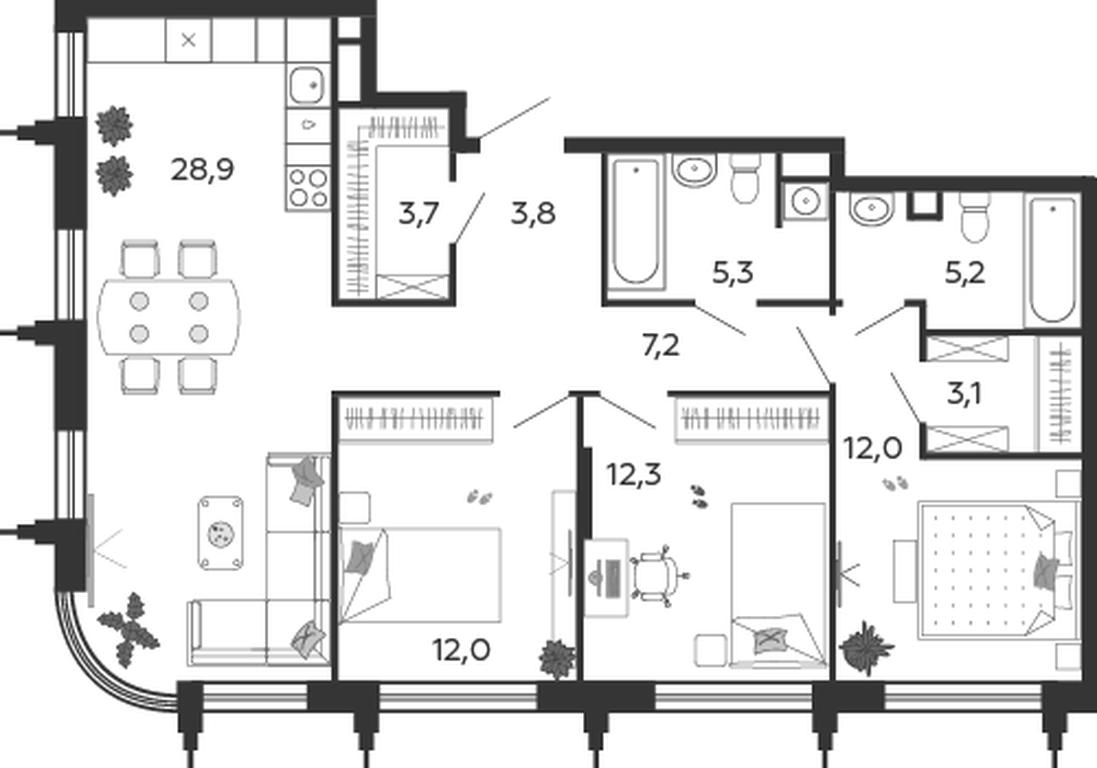 3-BD Apartment Sale, 93.5 sq. m. at Shagal, Автозаводская улица, 23, Москва, Россия #1 3-BD Apartment Sale, 93.5 sq. m. at Shagal, Автозаводская улица, 23, Москва, Россия #1