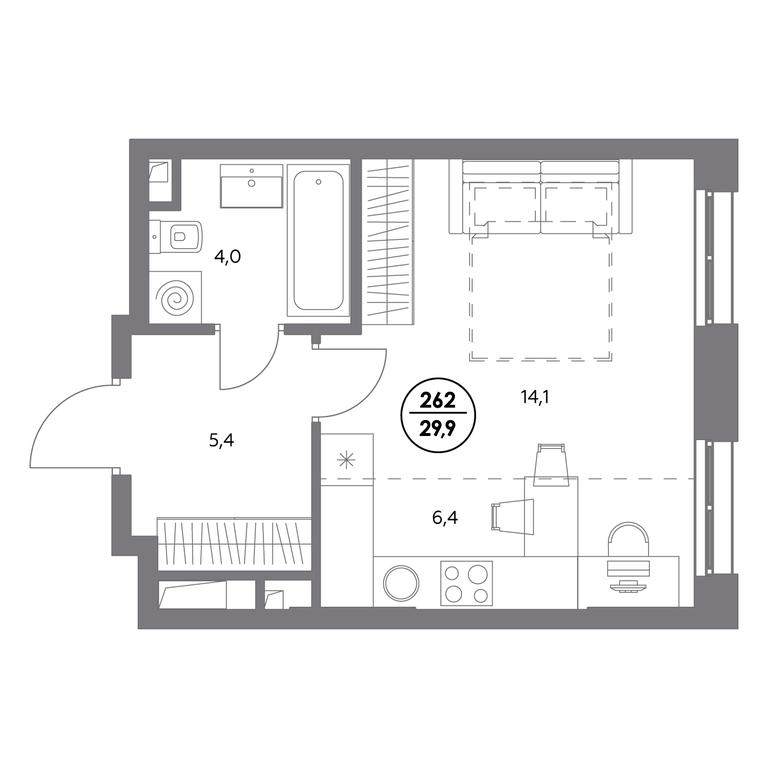 1-BD Apartment Sale, 29.9平方米 at Admiral, Shosseynaya Street, 4А, Moscow, Russia #1